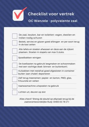 Checklist polyvalente zaal